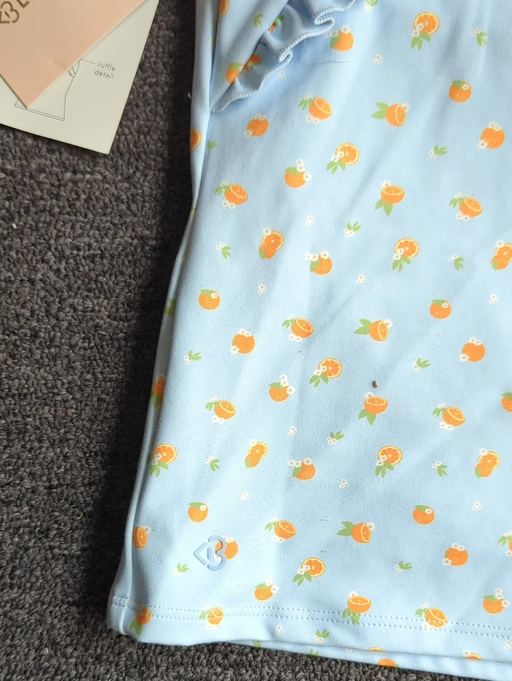 Blogilates Blue Floral Ruched Back Tank Top - Picture 3 of 4
